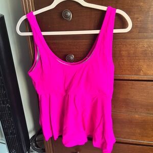 Women's tankini swim bathing suit Sz X-Large Barbie pink floral removable cups